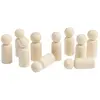 Personnes en bois set de 10 petits