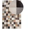 BELIANI Tapis Moderne à Carreaux 160 x 1230 cm en Cuir Véritable Multicolore Fait Main Soke