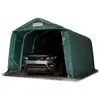 INTENT24 Tente garage carport 3,3 x 6 m tente d'élevage abri stockage h 2,1m, bâches pvc anti feu épaisses PRIMEtex 2300 pvc vert foncé, sol dur, béton