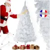 TECTAKE Sapin de Noël artificiel avec support métallique blanc