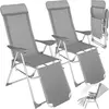 TECTAKE Lot de 2 chaises de jardin en aluminium avec nuque rembourrée
