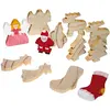 Figurines bois Noël, set de 12