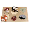 Kindsgut Puzzle À Encastrer Safari En Bois Jaune
