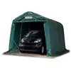 INTENT24 2,4x3,6 m, Tente garage, PVC 800, H. 2,0 m, vert foncé, béton