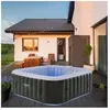 Arebos - Spa Gonflable Automatique - 185x185cm - 6 Personnes - Bande Lumineuse led - 130 Jets de Massage - 910 l - Noir