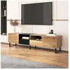 Modernluxe - Meuble tv 190cm avec 2 compartiments et 2 tiroirs pour ch...