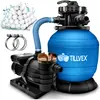 tillvex Système de Filtre à Sable 10 m³/h Bleu 5 Fonctions de Filtra...