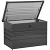 Beliani Coffre de Rangement CEBROSA Métal 100 cm - Gris Graphite