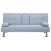 BELIANI Canapé convertible 3 places en tissu gris clair ROXEN
