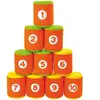 Jeu de 10 cylindres à faire tomber + 2 balles