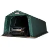 TOOLPORT 3,3x9,6 m, Tente garage, PVC 800, H. 2,1 m, vert foncé, avec statique (type de sol : béton)