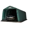 INTENT24 Tente-garage carport 3,3 x 7,2 m d'élevage abri agricole tente de stockage bâche pvc 800 n armature solide vert foncé sol dur, béton