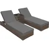 TECTAKE Bain de soleil duo 5 positions avec 2 sets de housses + housse...