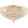 Maytoni Karolina plafonnier semi-encastré or et cristal, 9 lumières, e14