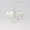 Maytoni Grace Lustre blanc avec or et cristal, avec abat-jour, 6 lumières, E14