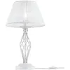 Grace Lampe de table blanche avec or et cristal, 1 lumière, E14