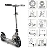 SIX DEGREES Trottinette enfant 2 roues évolutive pliable aluminium 205 mm gris