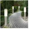 Ensemble de 4 lampes d'extérieur sur pied en acier inoxydable pour écl...