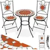 TECTAKE Ensemble table et chaises de jardin mosaique pour 2 personnes marron