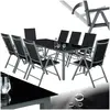 TECTAKE Salon de jardin aluminium 8 places