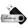Clé USB MediaRange MR913 - 128 Go - USB 2.0 - Pivotant - Noir, Argent