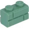 LEGO : 50 briques profilées 1x2 en vert sable