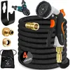 Tuyau d'arrosage Premium Tuyau d'eau flexible extensible Noir / 45 mèt...