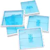 LEGO® 1x6x5 Portes avec cadre blanc et vantaux bleu transparent - NOUV...