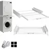 HD-LINE Kit de Lwt2 Superposition Universel Cadre avec Tablette Coulissante pour Lave-Linge Sèche-Linge Standard 60 cm Machine à Laver A