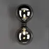 Eco-Light Applique Neptune 2 lampes noire sphères verre fumé