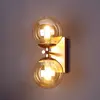 Eco-Light Applique Neptune 2 lampes dorée sphères verre