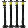 LEGO City : 4 lanternes en noir avec lampe jaune