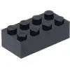 100 x briques LEGO 2 x 4, noires