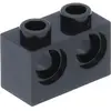 LEGO Technic : 50x Schwarzer Technik-Stein, Größe 1x2, mit 2 Löchern