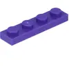 LEGO : 50 pièces Platte 1x4 en lilas foncé
