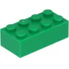 100x briques LEGO 2x4, vert