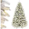 YORBAY Sapin de Noël Artificiel 210cm Lumineux LED avec Neige Blanche ...