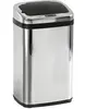 Homcom Poubelle à capteur Automatique en Acier Inoxydable, avec ou sans Seau intérieur, Ronde, carrée (30 l, carrée)