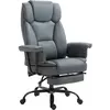 Vinsetto Chaise de Bureau Fauteuil de Direction 360° Pivotant Réglable en Hauteur avec Appui-tête, Repose-Pieds Cuir Synthétique 68x80x120 126cm