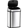 HOMCOM Poubelle Automatique avec Capteur Infrarouge 48L Argent L40,5 x l29,5 x H57 cm