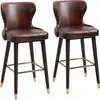 HOMCOM Lot de 2 tabourets de bar avec repose-pieds, tabouret de bar av...