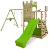 FATMOOSE Aire de jeux Portique bois BoldBaron avec balançoire et tobog...