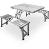 Deuba Table de pique-nique portable - Aluminium - Malette - emplacement parasol