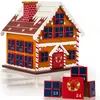 deuba Spielwerk® Calendrier de l'Avent réutilisable 'Maison en Pain d'épices' en bois 24 tiroirs à remplir individuel Noël fêtes