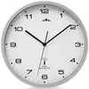 Deuba Horloge radio pilotée Ø 31cm changement heure automatique - Blanc / Argent