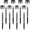 Monzana 8x Tuinlamp   LED IP44 Waterdicht RVS Grondspie   Wit