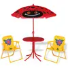 Merkloos / Sans marque Ensemble 2 Chaises et 1 Table pour enfant avec parasol ajustable camping extérieur terrasse balcon