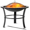 Brasero rond Fuego DEUBA - Ø 76 cm - Acier laqué - Pierres mosaïque - ...