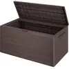 Deuba Coffre de rangement Brun 280 L Aspect bois Poignées latérales Malle de rangement Jardin Terrasse Balcon