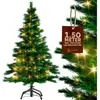 Casaria Sapin de Noël artificiel 140-180cm support inclus arbre de noël décoration Standard 150 cm